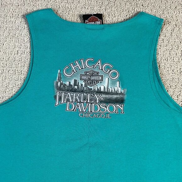 Vintage Harley-Davidson Chicago Tank Top Large L Holoubek 2004 USA Sleeveless - Picture 4 of 6